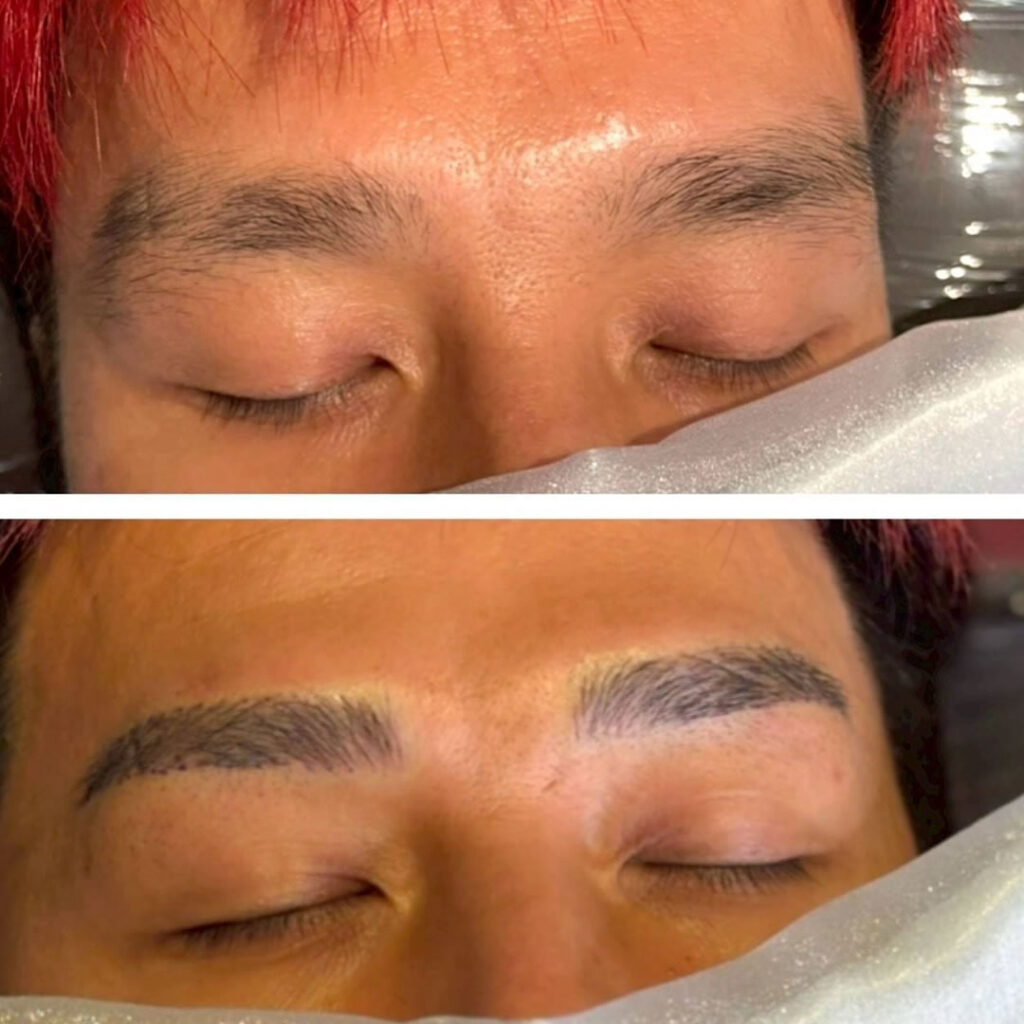 男性の眉毛のアートメイクの症例写真